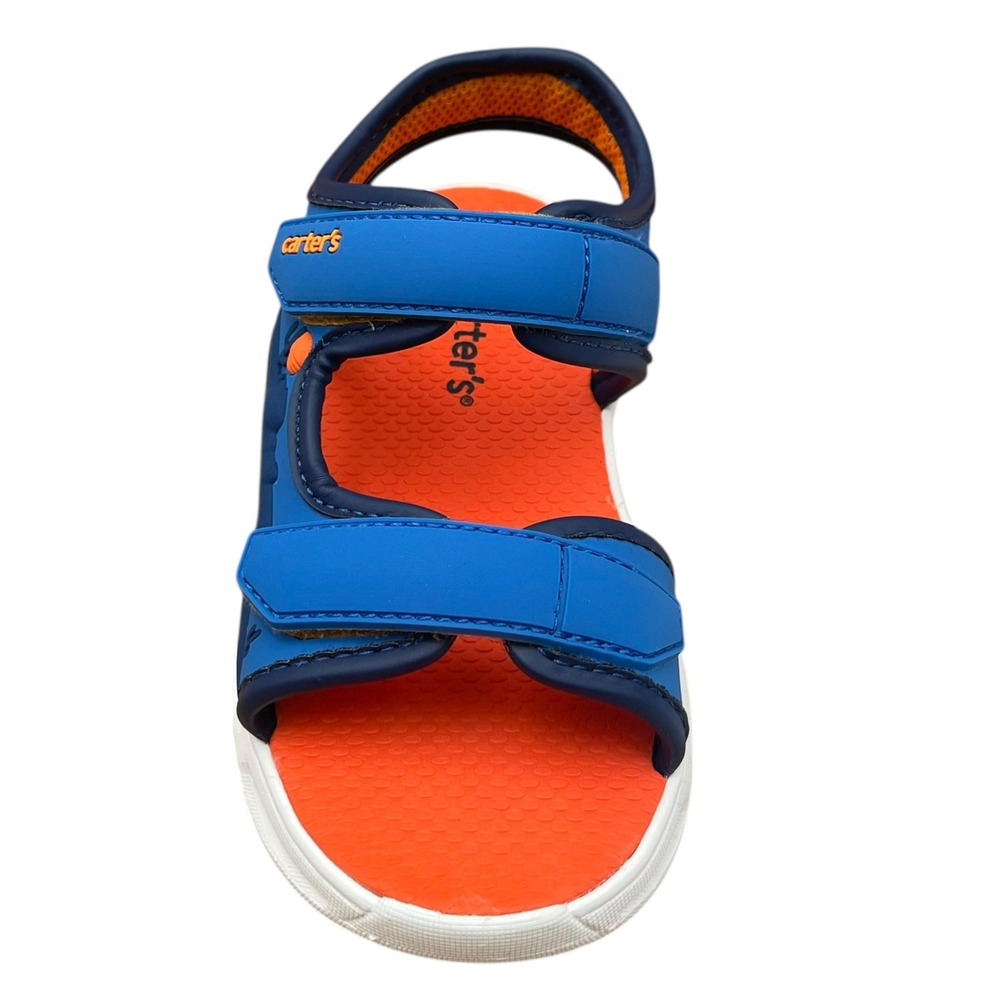 Carter's Little Boys Open Toe Sandals Size 12 Blue Orange Light-up Adjustable - Picture 5 of 11